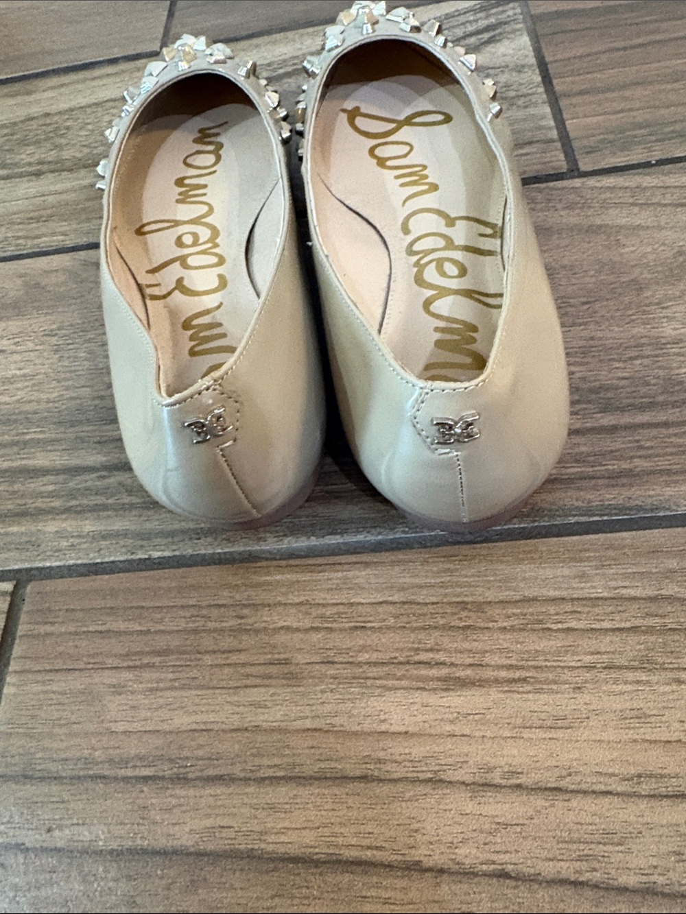 Sam Edelman Beige Pointed-Toe Studded Flats - Picture 5 of 5